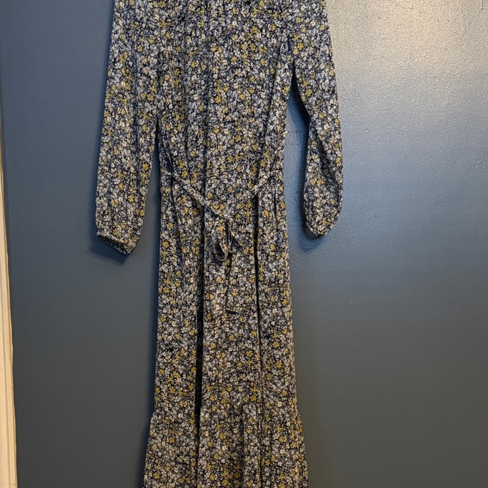 Banana Republic Navy Floral Midi Dress
